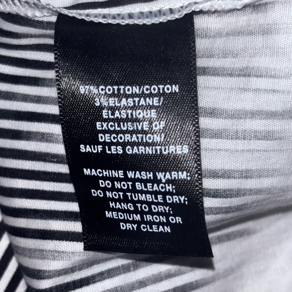 Lafayette 148 New York Black and White Striped Blouse - Picture 7 of 8